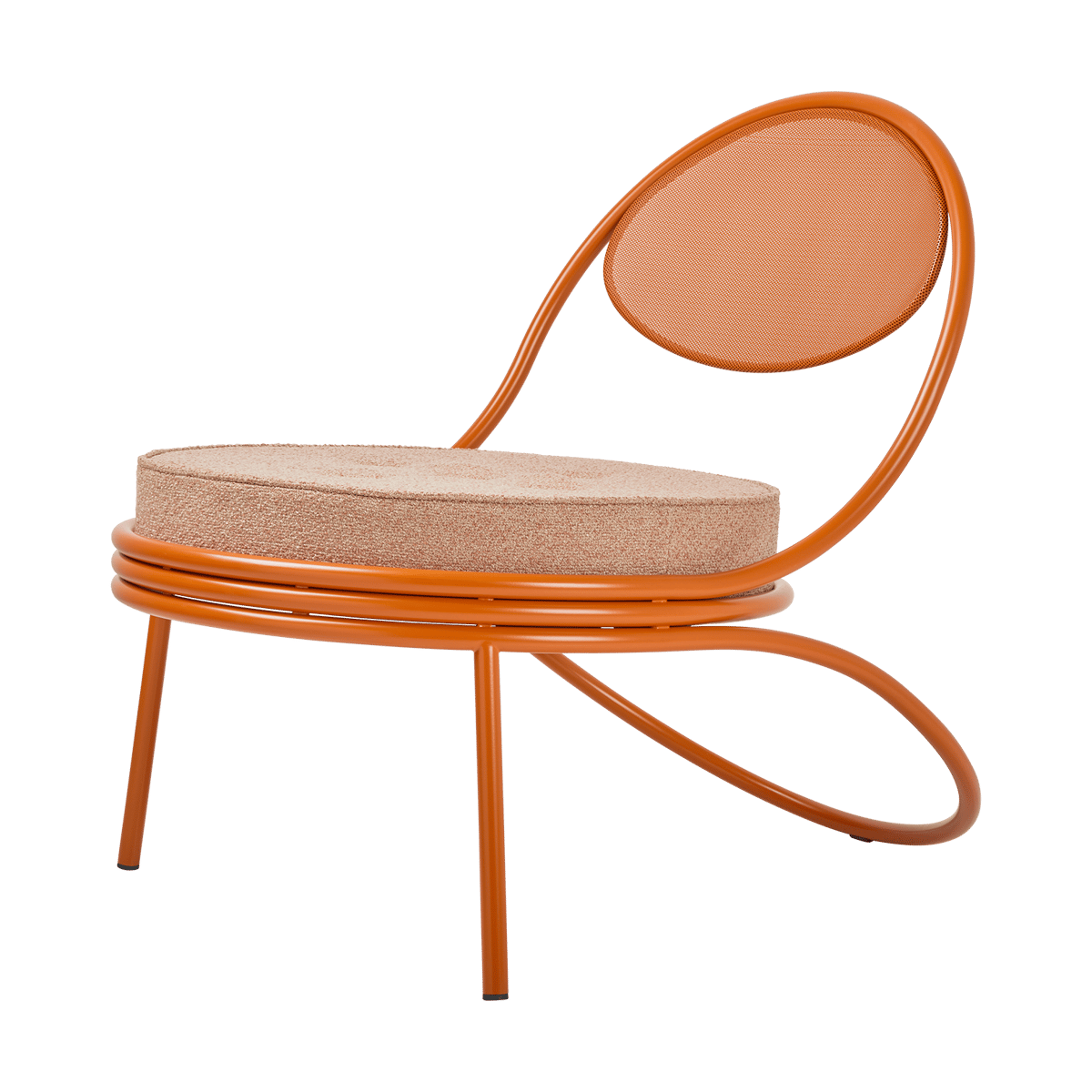 GUBI Copacabana Outdoor Lounge Chair gepolsterter Sitz Lorkey limonta 44-international orange