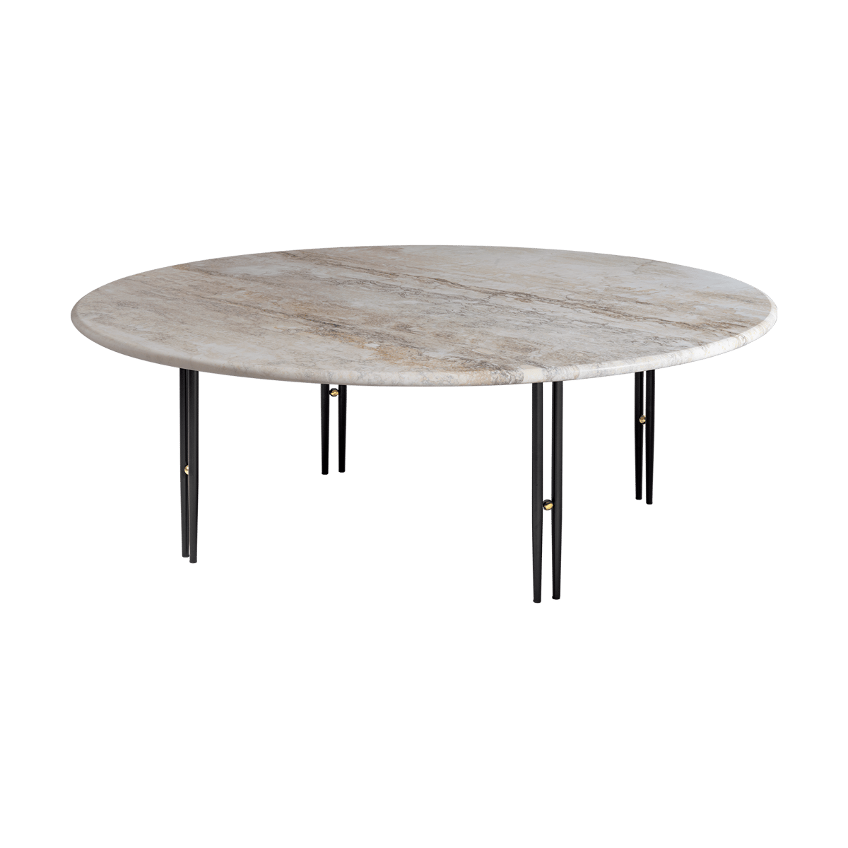 GUBI IOI Beistelltisch Rippled beige-schwarzes gestell ø100 cm