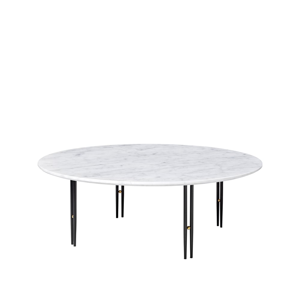 GUBI IOI Beistelltisch White carrara marble-schwarzes Gestell Ø100