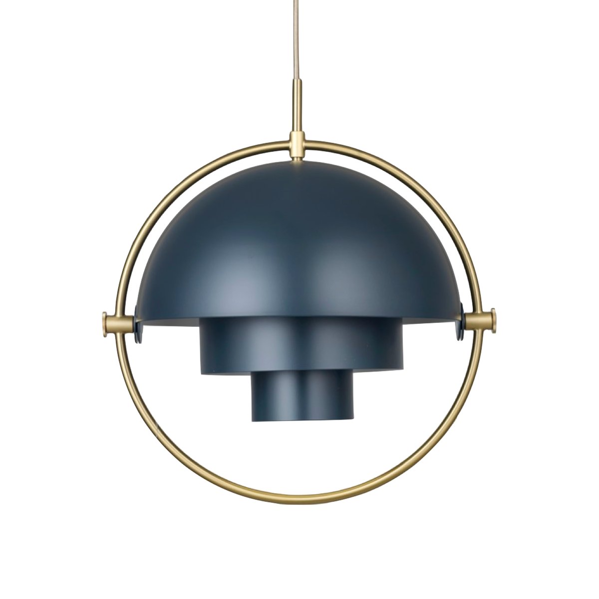 GUBI Multi-Lite Pendelleuchte Midnight Blue-Messing