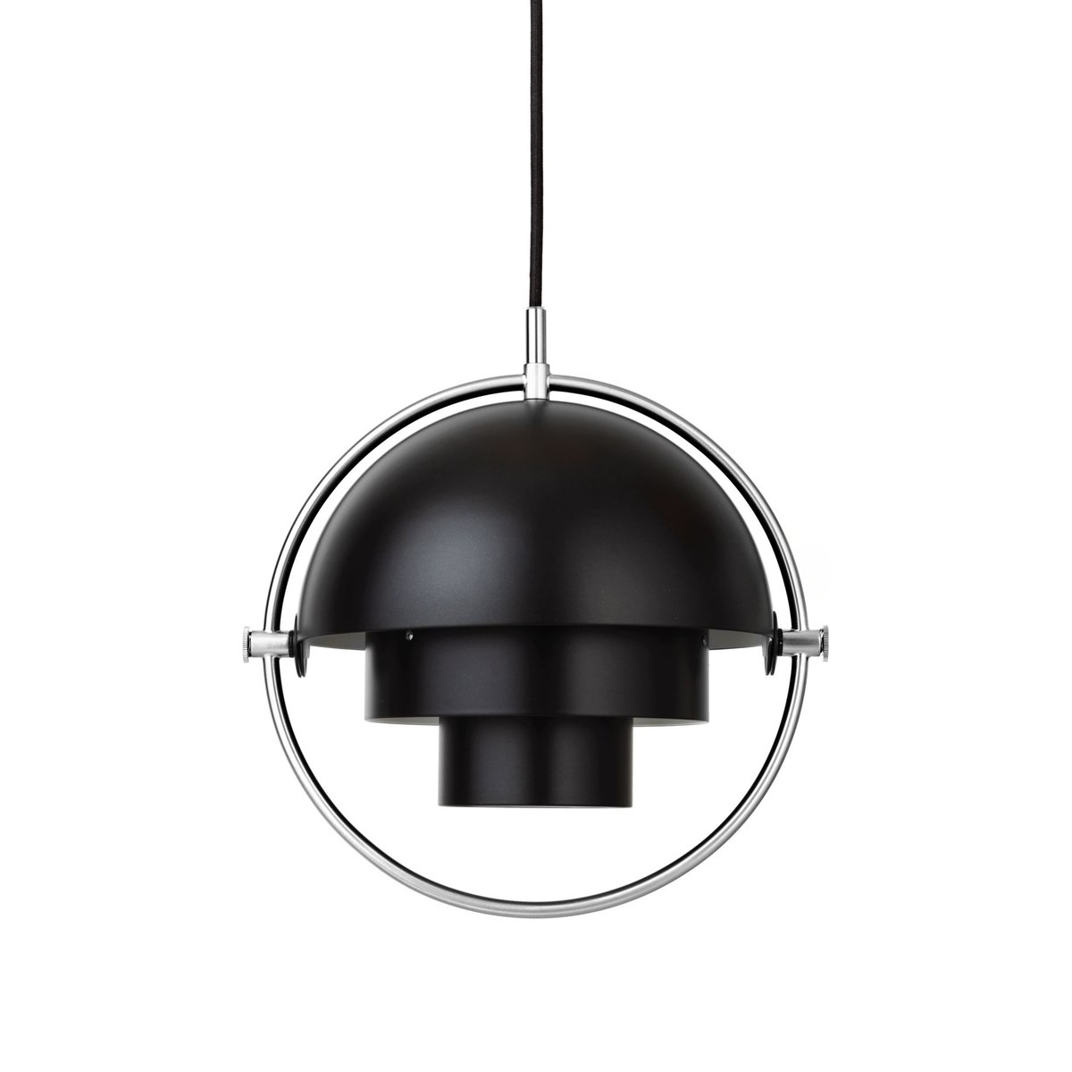 GUBI Multi-Lite Pendelleuchte small Chrom-schwarz