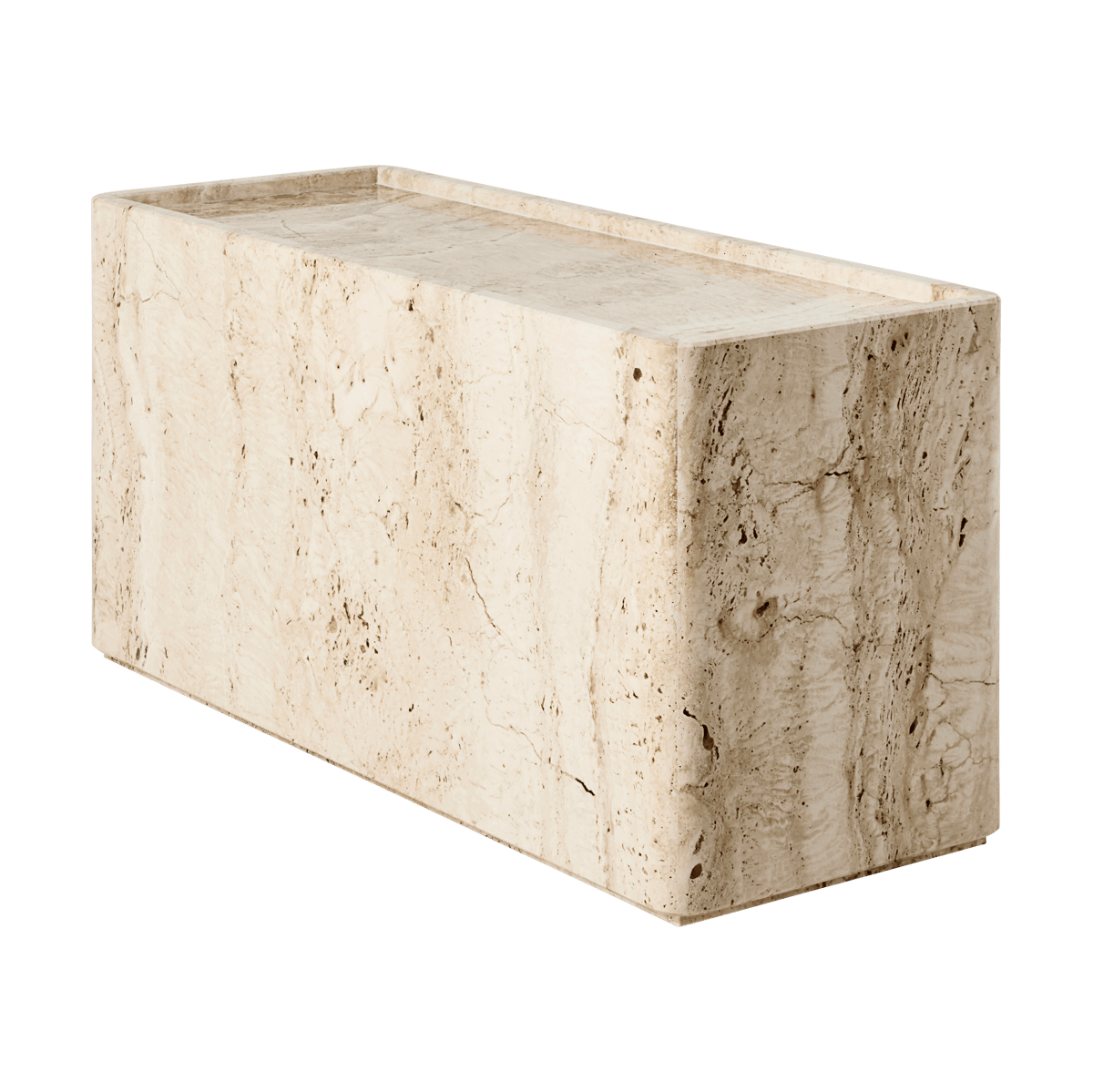 GUBI Pietra Beistelltisch 30x80x40 cm Neutral white travertine