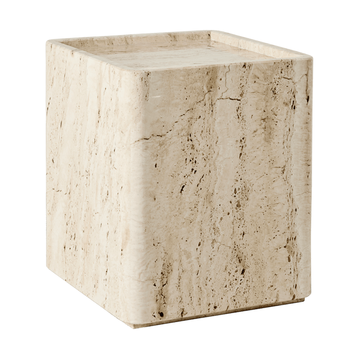 Pietra Beistelltisch 33x33x40 cm, Neutral white travertine GUBI