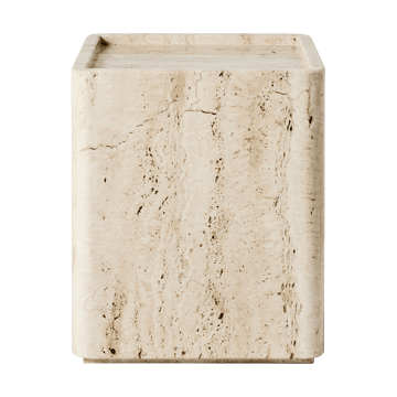 Pietra Beistelltisch 33x33x40 cm - Neutral white travertine - GUBI