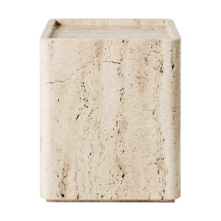 Pietra Beistelltisch 33x33x40 cm, Neutral white travertine GUBI