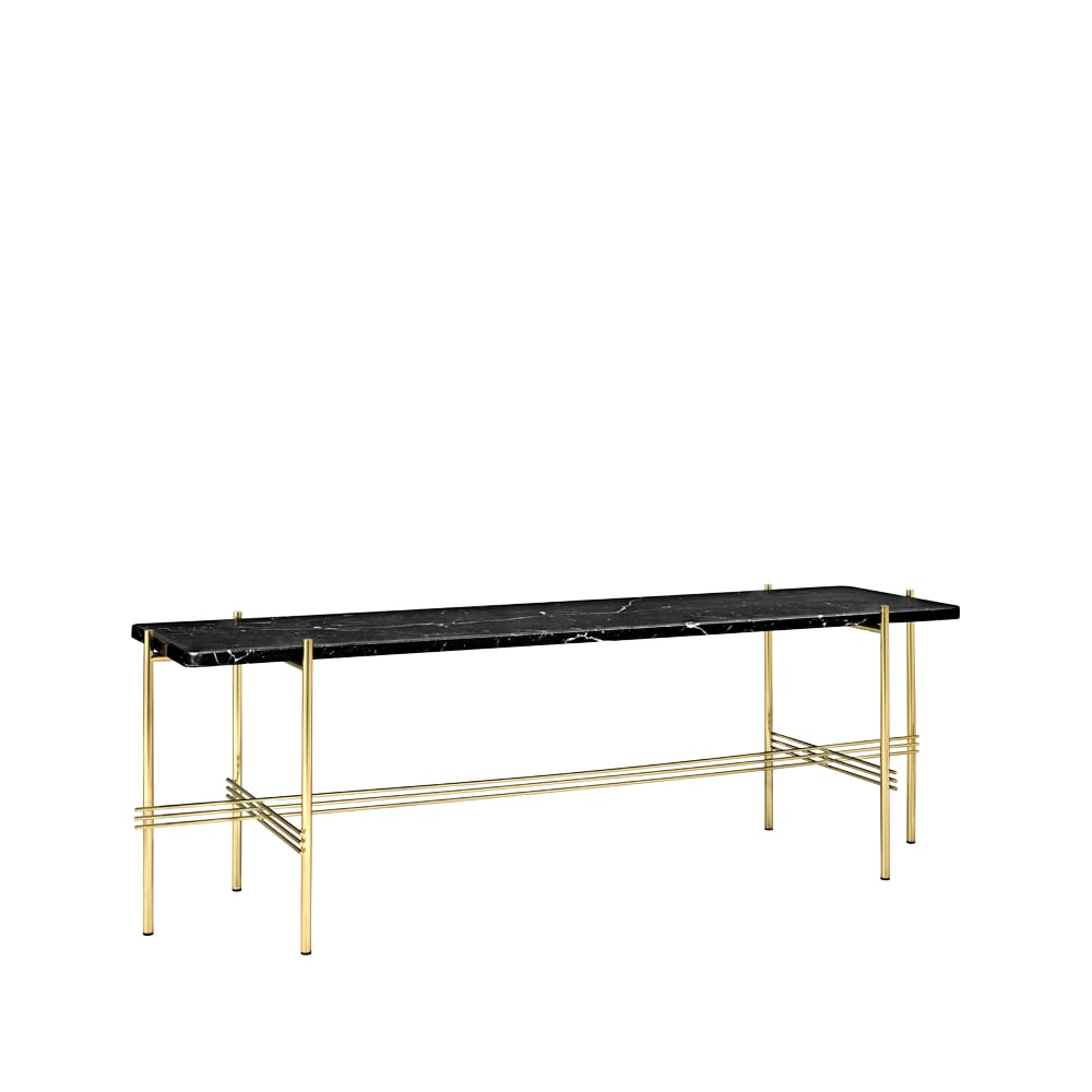 GUBI TS Console 1 Konsolentisch Marmor Schwarz, Messinggestell