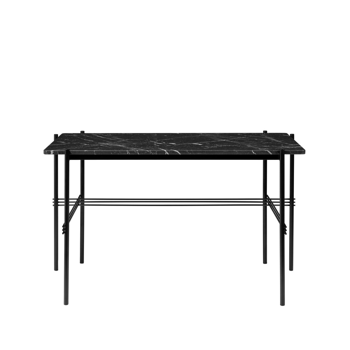 GUBI TS Desk Schreibtisch Marble black, Stahl schwarz lackiert