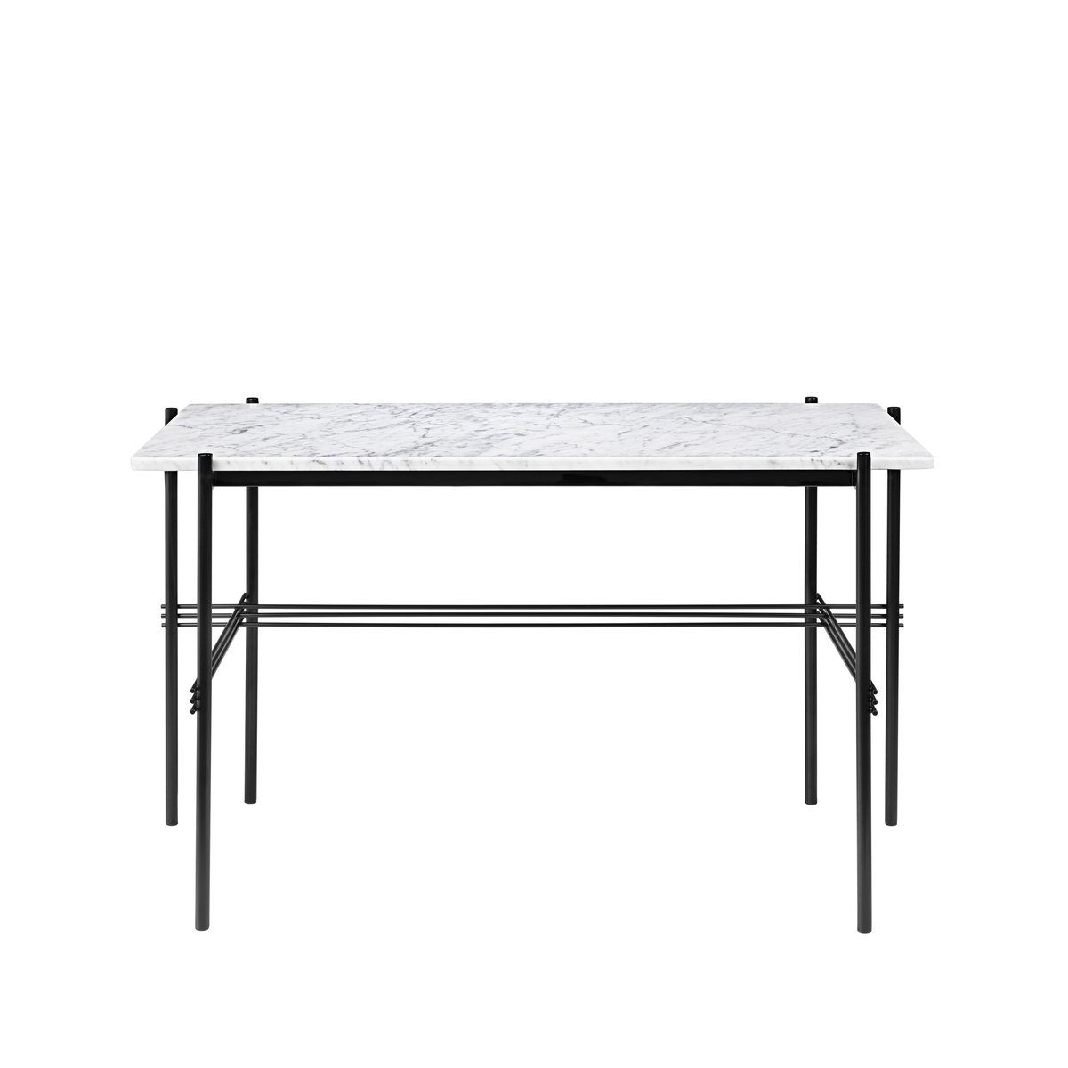 GUBI TS Desk Schreibtisch Marble white, Stahl schwarz lackiert