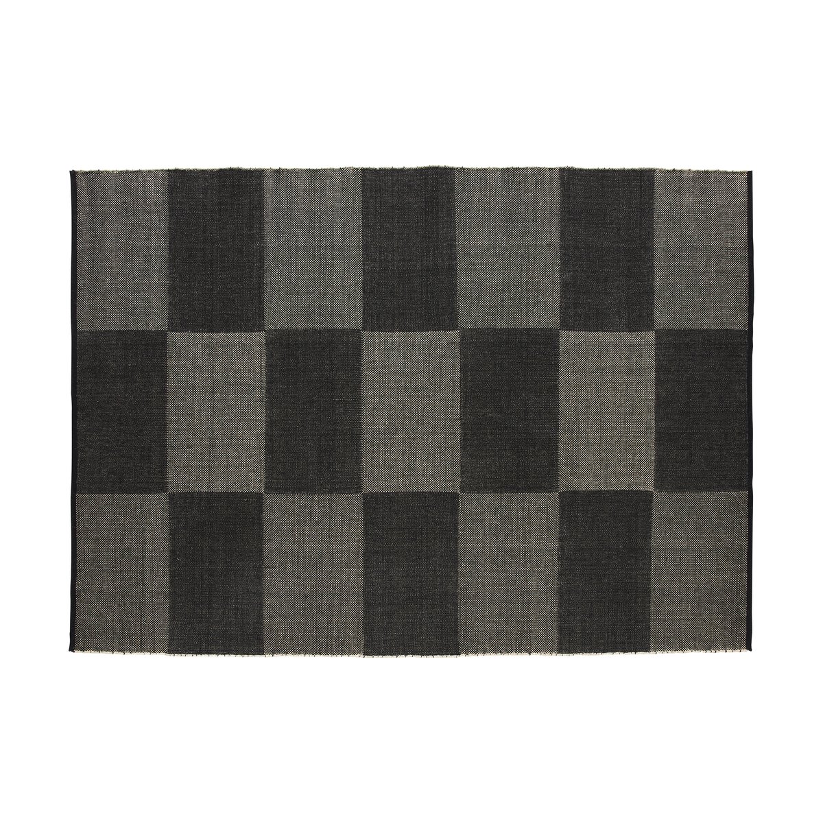 HAY Check Teppich L Black 170 x 240cm