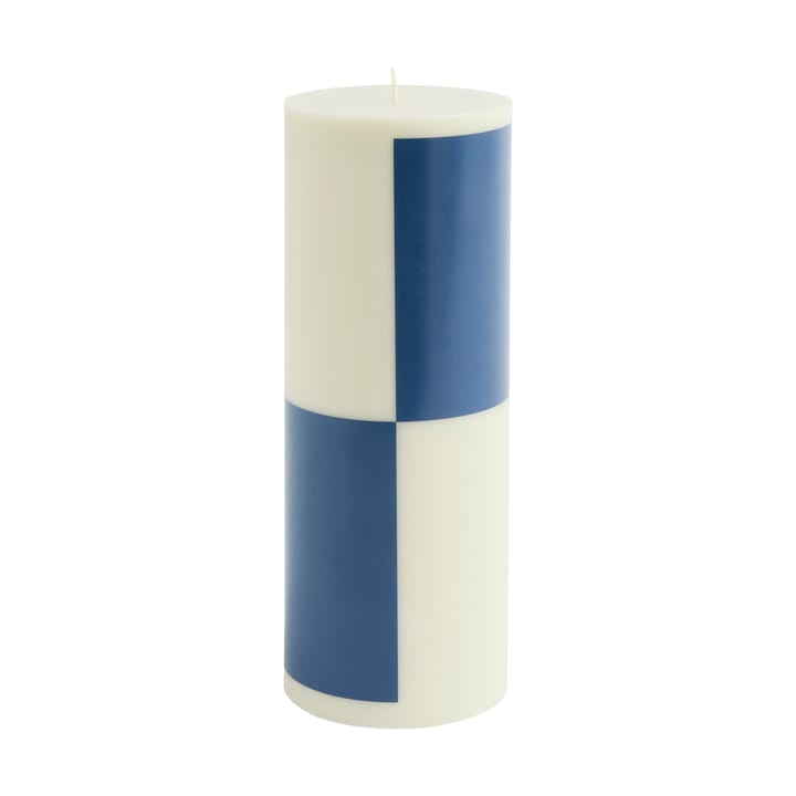 Column Candle Blockkerze large 25 cm - Milky green-dark blue - HAY