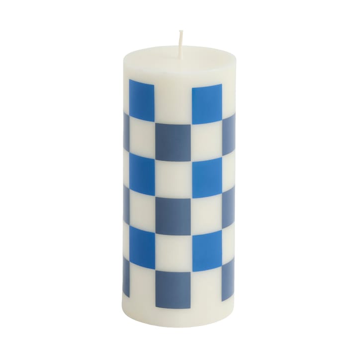 Column Candle Blockkerze small 15cm - Off white-blues - HAY