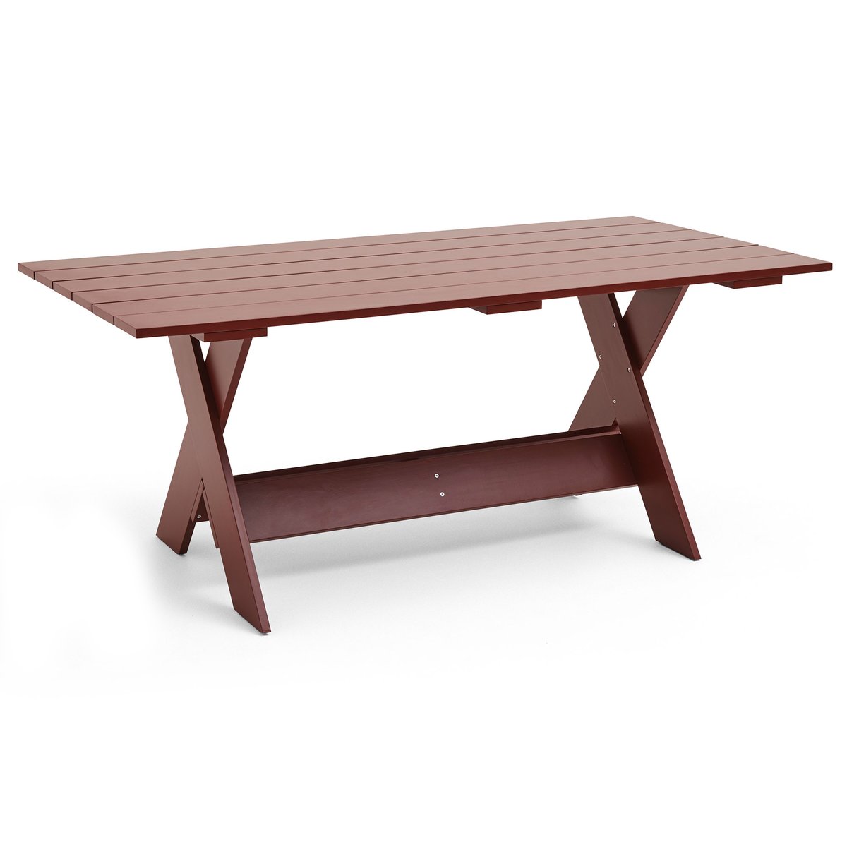 HAY Crate Dining Table Tisch 180x89,5 cm Kiefernholz lackiert Iron red