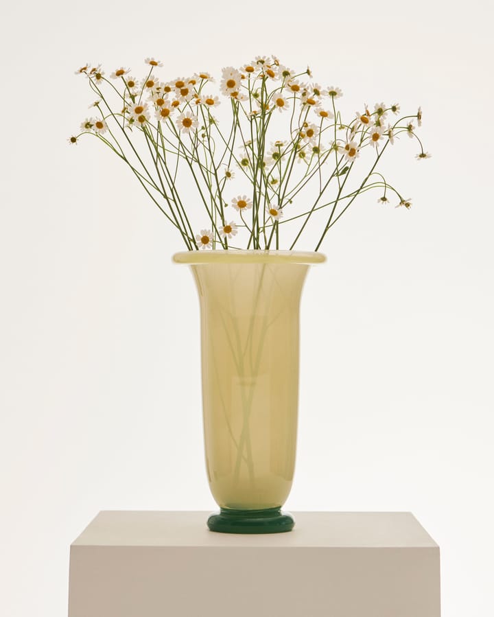 Empire Vase, Large Sand-lemon rim-green base HAY