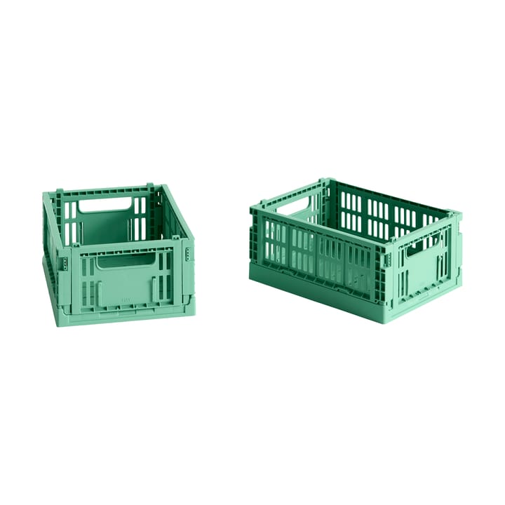 HAY Colour Crate Mini 2er-Pack 13x17 cm - Dark mint - HAY