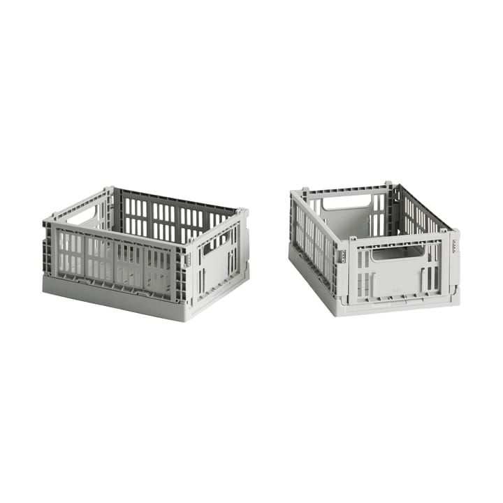 HAY Colour Crate Mini 2er-Pack 13x17 cm - Light grey - HAY