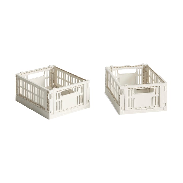 HAY Colour Crate Mini 2er-Pack 13x17 cm - Off white - HAY