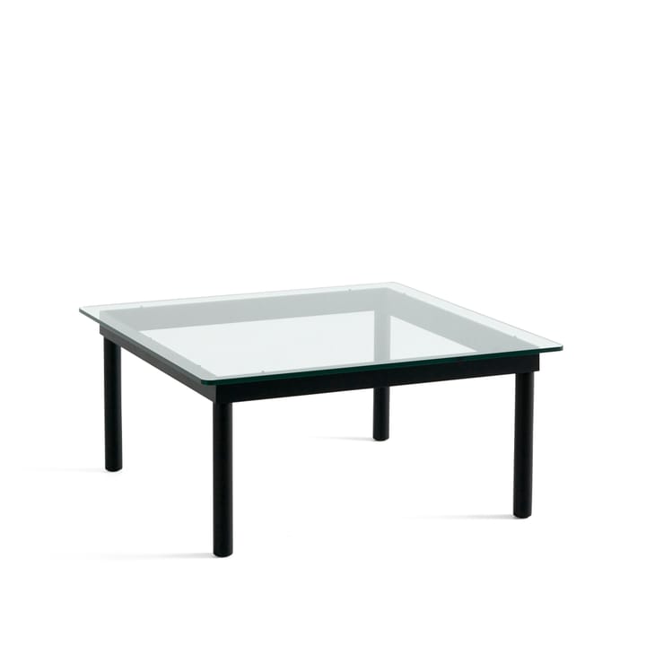 Kofi Couchtisch - Black oak-clear glass, 80 cm - HAY