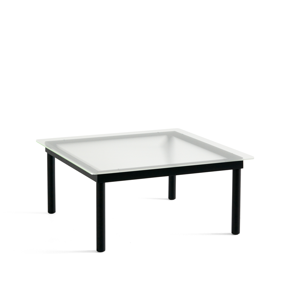 HAY Kofi Couchtisch Black oak-ribbed glass, 80 cm