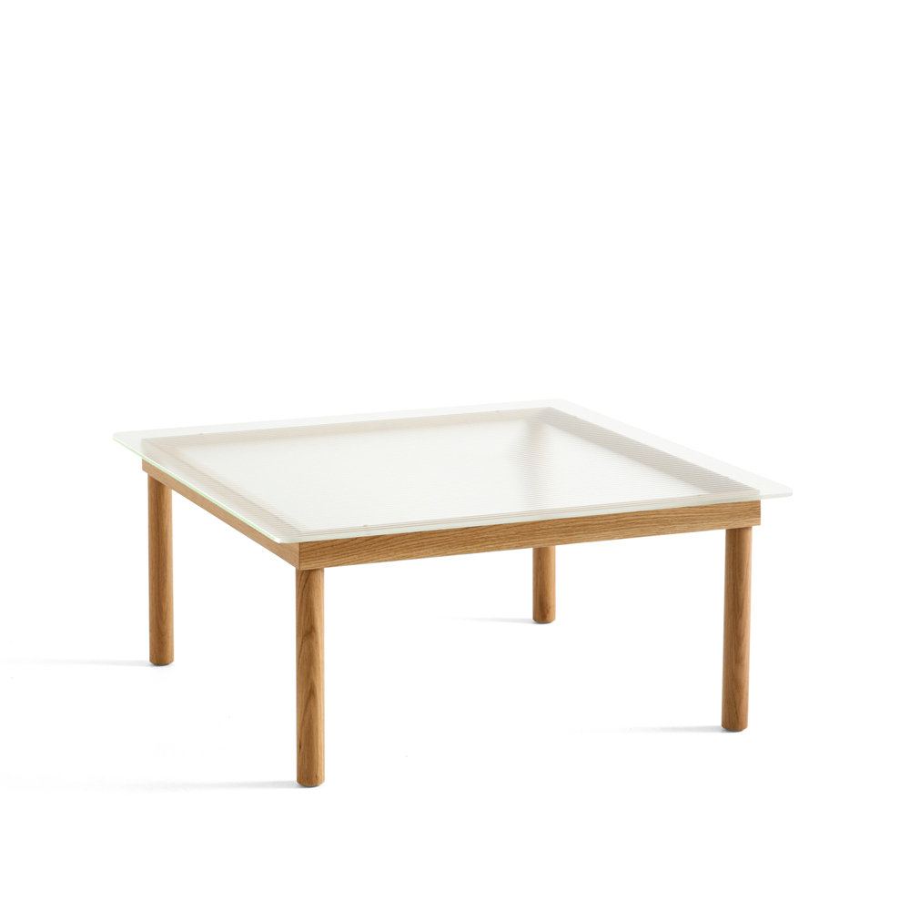 HAY Kofi Couchtisch Oak-ribbed glass, 80 cm