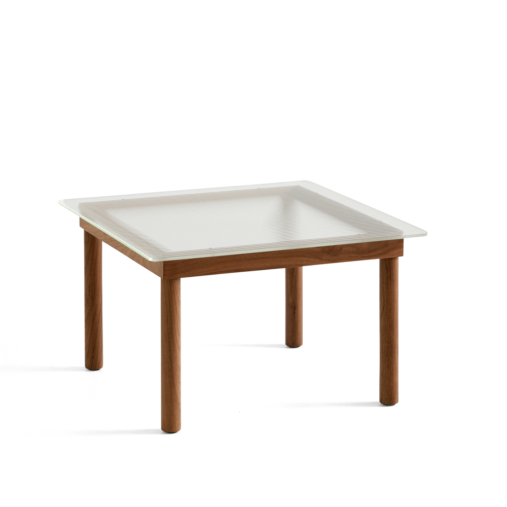 HAY Kofi Couchtisch Walnut-ribbed glass, 60 cm