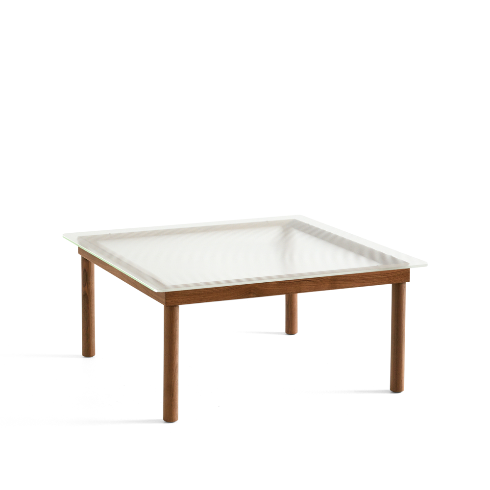 HAY Kofi Couchtisch Walnut-ribbed glass, 80 cm