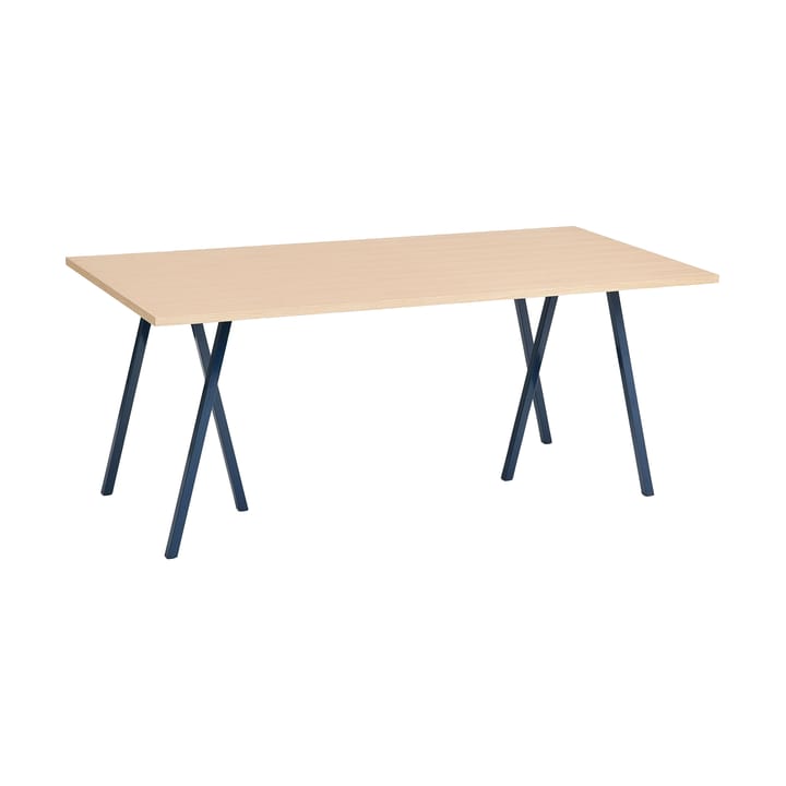 Loop Stand Esstisch 87,5x180 cm - Deep blue-clear lacq. oak - HAY