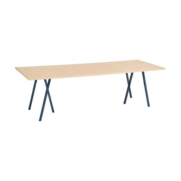 Loop Stand Esstisch 92,5x250 cm - Deep blue-clear lacq. oak - HAY