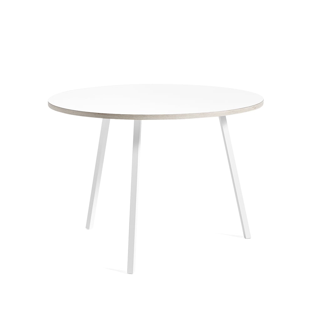 HAY Loop Stand Esstisch rund White laminate-white, Ø105 cm