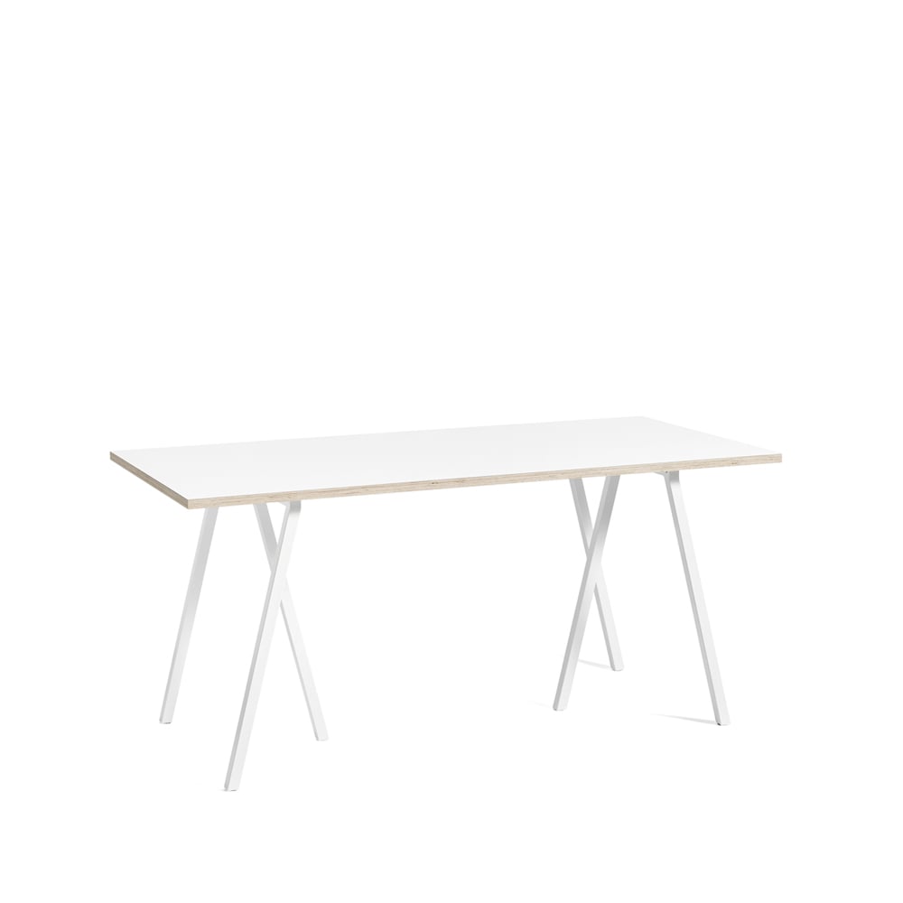 HAY Loop Stand Esstisch White laminate-white, 160 cm