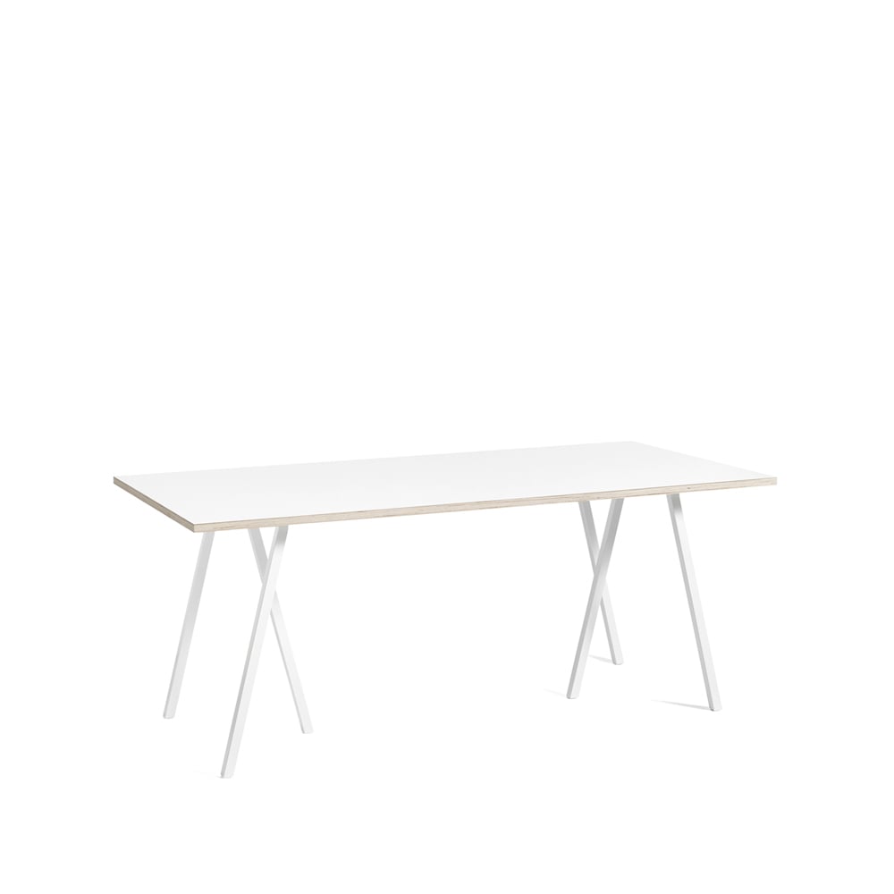 HAY Loop Stand Esstisch White laminate-white, 180 cm