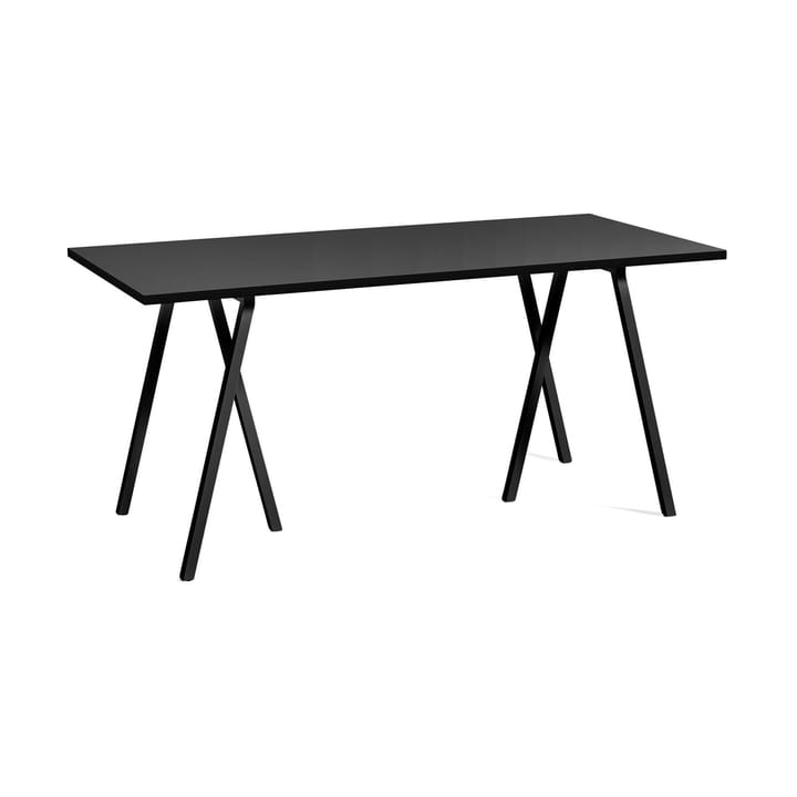 Loop Stand incl. support Esstisch 77,5x160 cm - Black-black linoleum-black ash - HAY