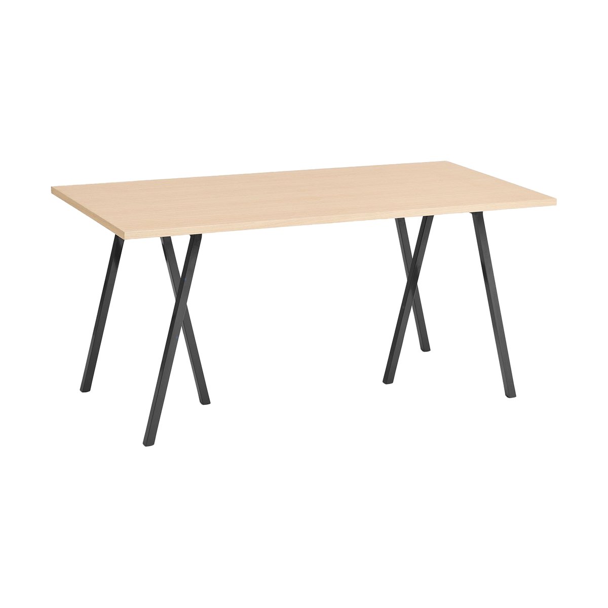 HAY Loop Stand incl. support Esstisch 77,5x160 cm Black-clear lacq. oak