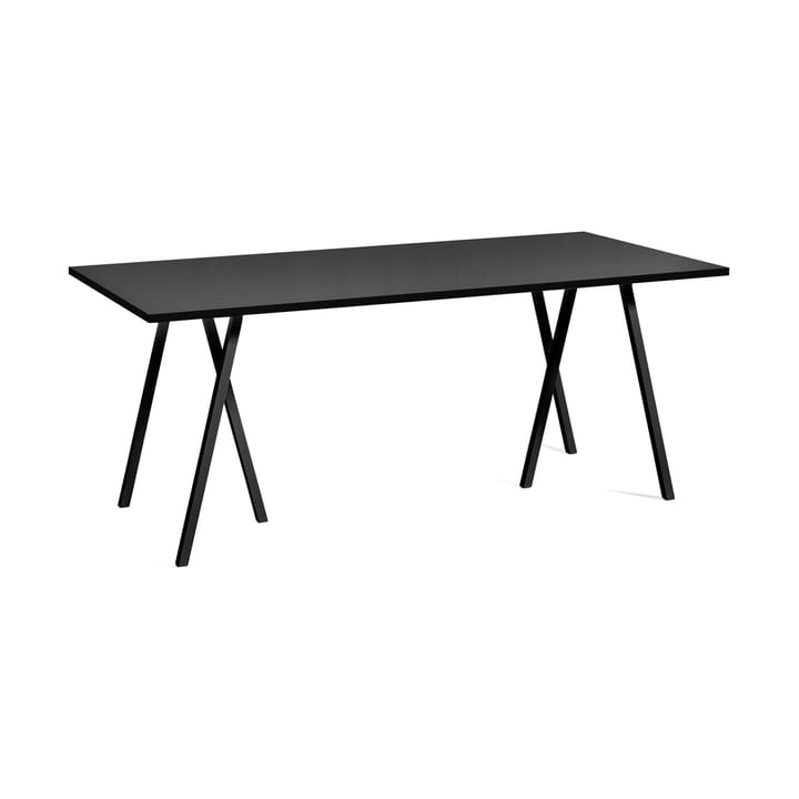 Loop Stand incl. support Esstisch 87,5x180 cm - Black-black linoleum-lacq. ash - HAY