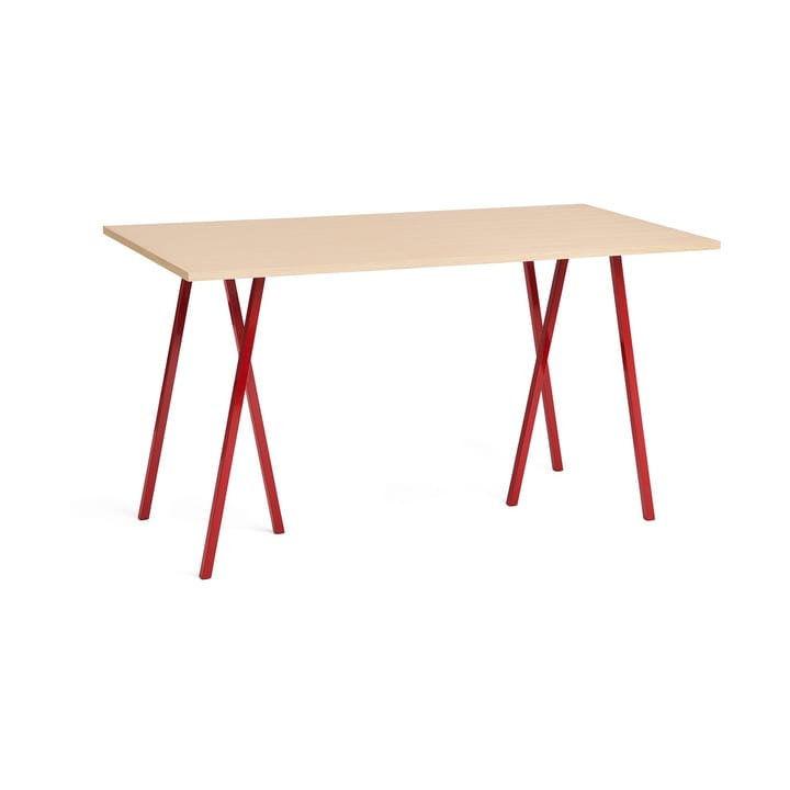 Loop Stand incl. support Esstisch 87,5x180 cm - Maroon red-clear lacq. oak - HAY