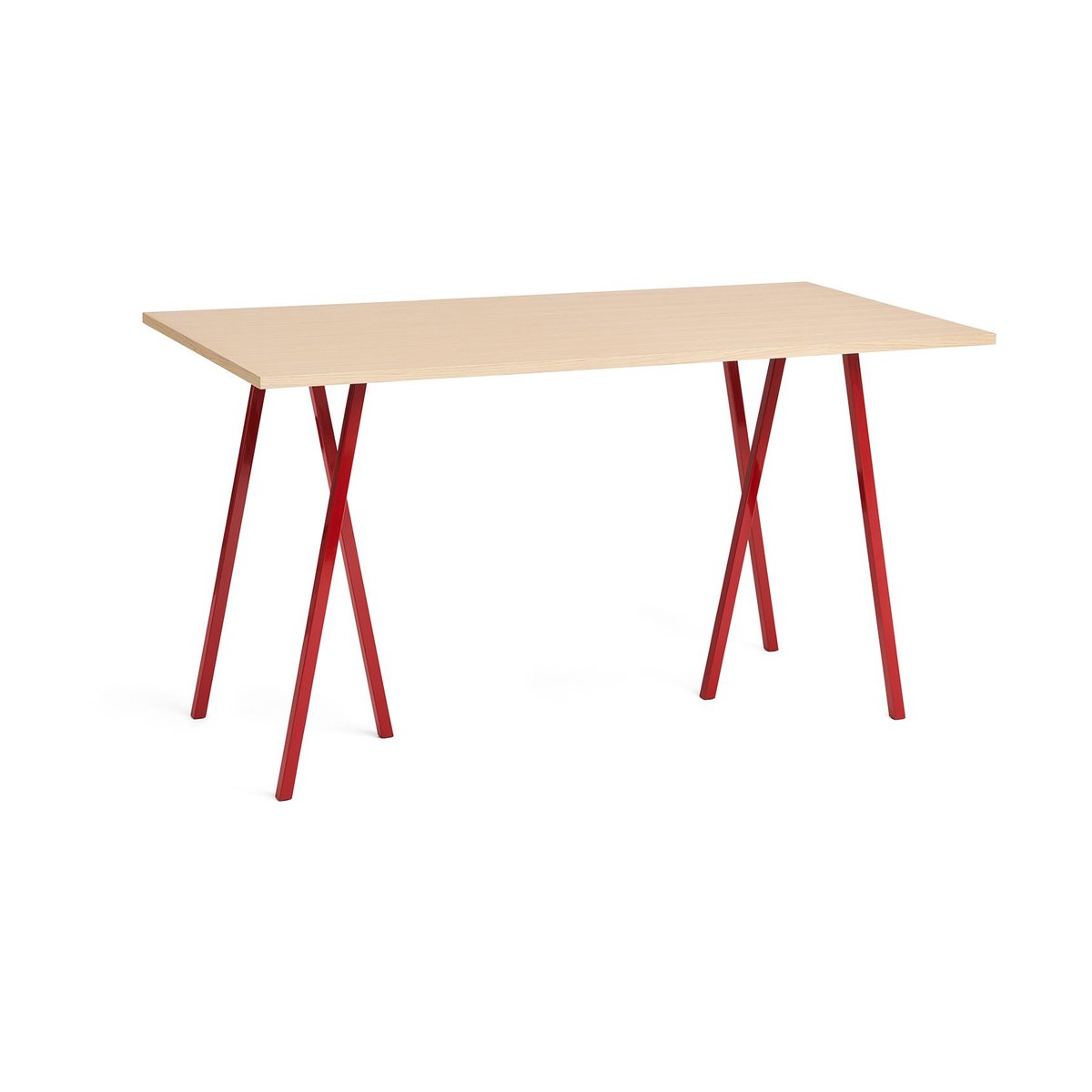 HAY Loop Stand incl. support Esstisch 87,5x180 cm Maroon red-clear lacq. oak