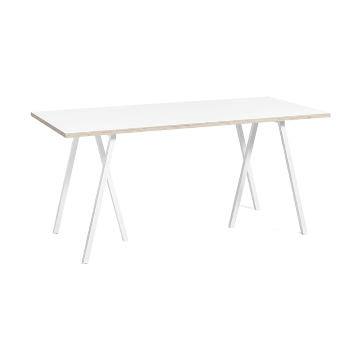 Loop Stand incl. support Esstisch 87,5x180 cm - White-white laminate-plywood - HAY