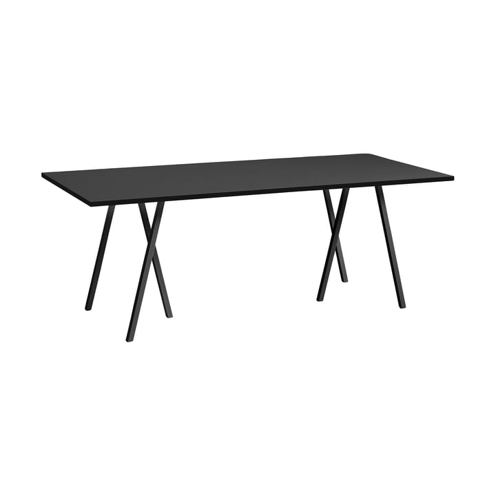 Loop Stand incl. support Esstisch 92,5x200 cm - Black-black linoleum-black ash - HAY