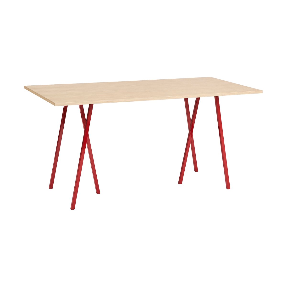 HAY Loop Stand incl. support Esstisch 92,5x200 cm Maroon red-clear lacq. oak