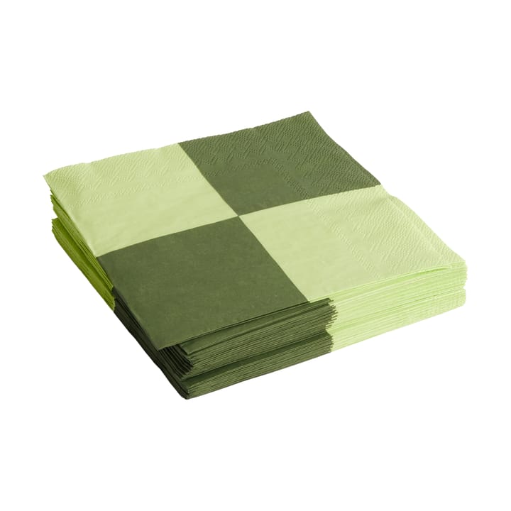 Pattern Dinner Check Serviette 40x40 cm 20er Pack - Light green-dusty green L - HAY