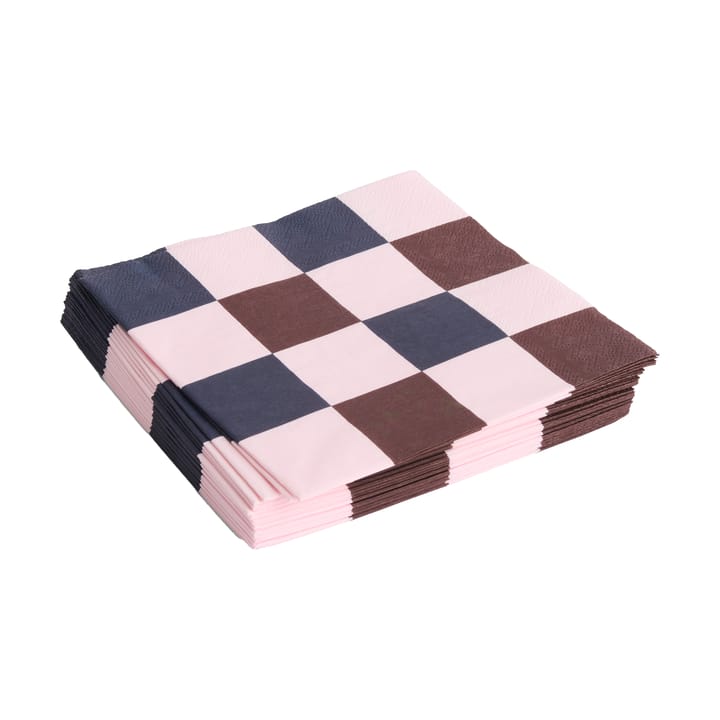 Pattern Dinner Check Serviette 40x40 cm 20er Pack - Light pink-bordeaux-black M - HAY