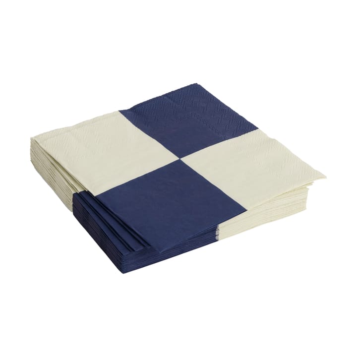 Pattern Lunch Check Serviette 33x33 cm 20er Pack - Off white-dark blue L - HAY