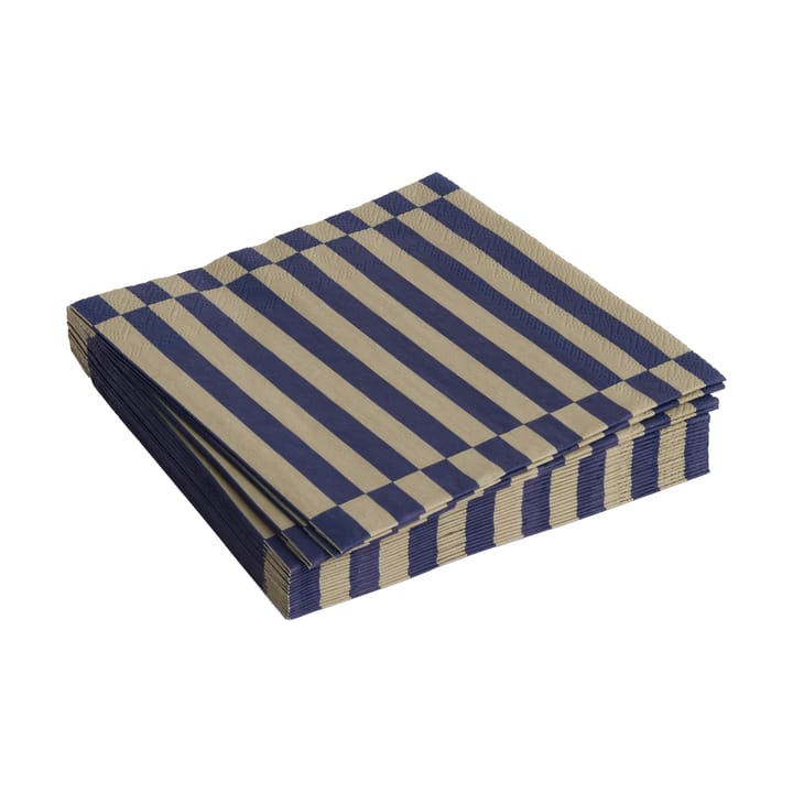 Pattern Lunch Stripe Serviette 33x33 cm 20er Pack - Dark blue-dark sand pillar - HAY