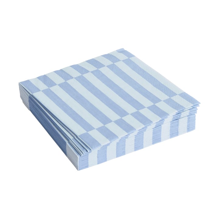 Pattern Lunch Stripe Serviette 33x33 cm 20er Pack - Light blue-dusty blue pillar - HAY