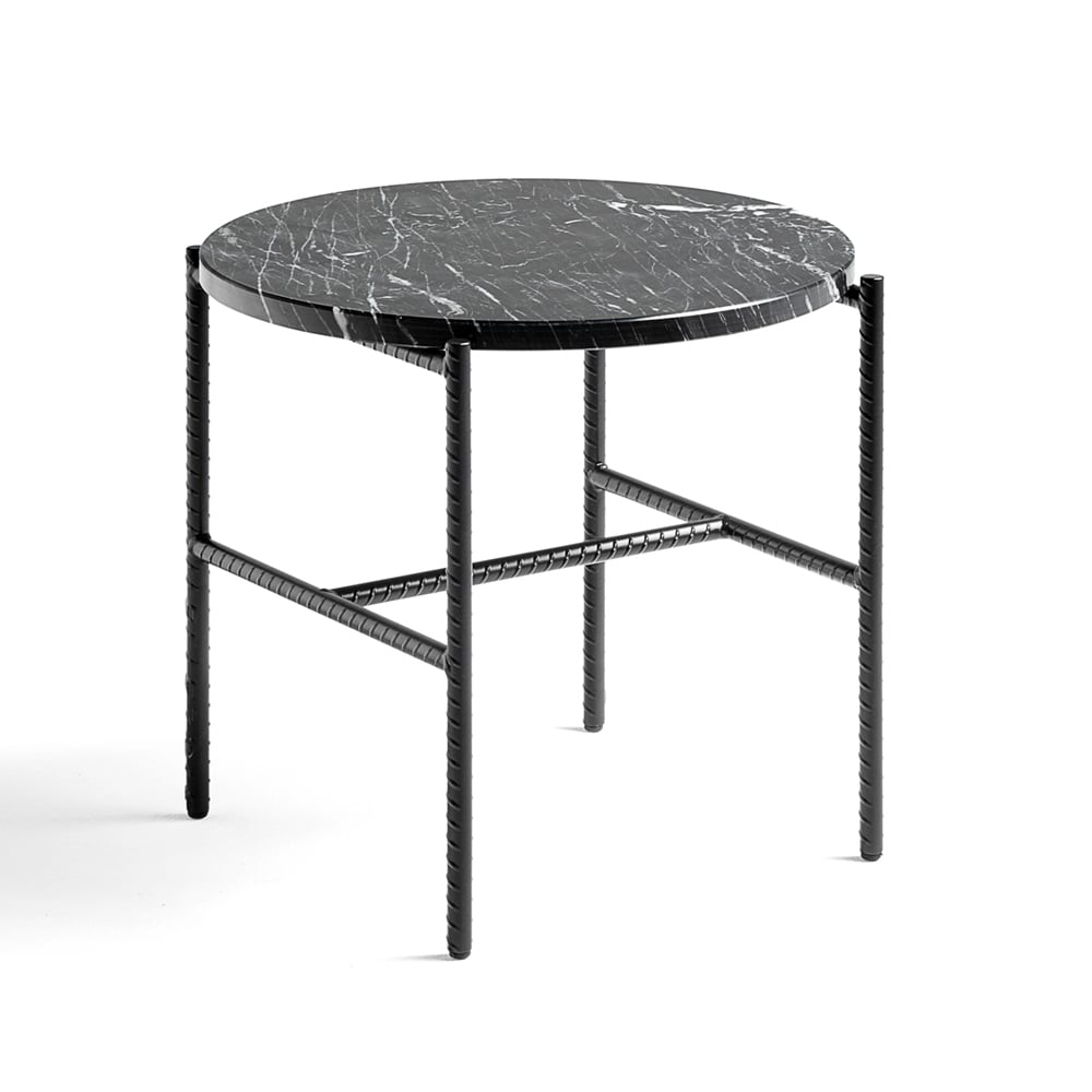 HAY Rebar Beistelltisch Ø45 cm Black marble-black