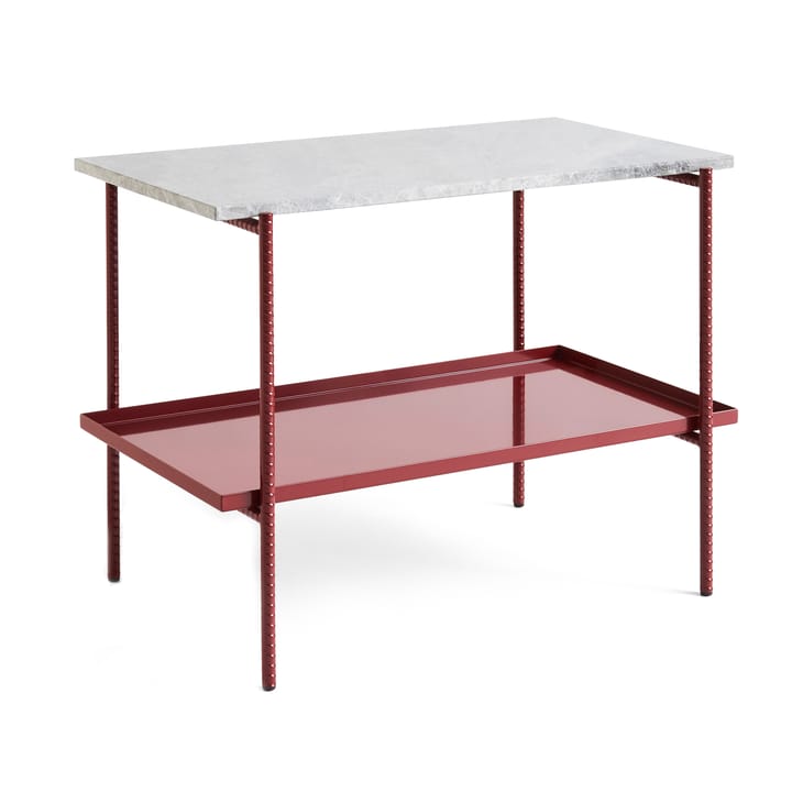 Rebar Beistelltisch 75x44x55 cm - Grey marble-barn red - HAY