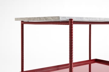 Rebar Beistelltisch 75x44x55 cm - Grey marble-barn red - HAY