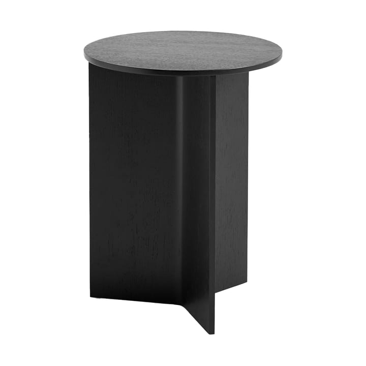 Slit high Beistelltisch Ø35 cm - Black lacquered oak - HAY