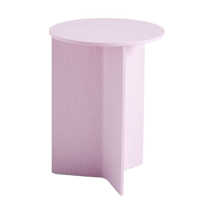 Slit high Beistelltisch Ø35 cm - Pink lacquered oak - HAY