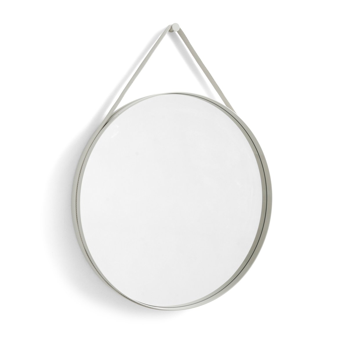 HAY Strap Mirror Spiegel Ø70cm Light grey