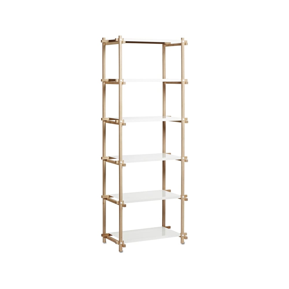 HAY Woody Column Wandregal Oak-white lacquered shelf, high